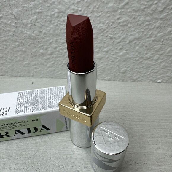 Prada Monochrome Hyper Matte B03 Mahogany Refillable Lipstick - Picture 2 of 3